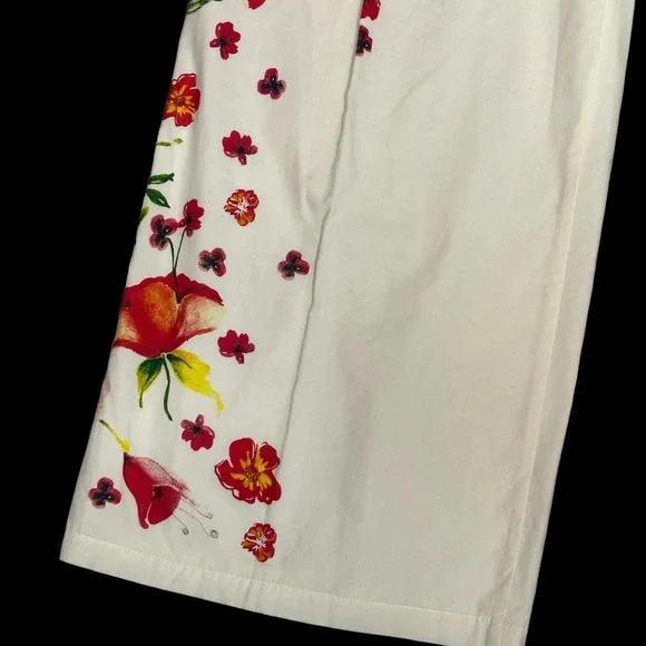 IVKO Women's Cream Floral Print Wide Leg Pant.   Sz: 38 EU/ 8 US - Picture 2 of 9